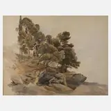 Prof. Edmund Kanoldt attr., "Mulinetti bei Recco", 1888, Aquarell