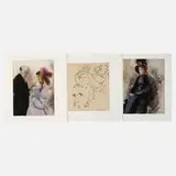 Erhard Klepper, Drei Zeichnungen, Tuschefederzeichnung und zwei Blatt aquarelliert