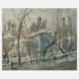 Elisabeth Klutschewskaja, "Petrowski Boulevard", 1986, Aquarell