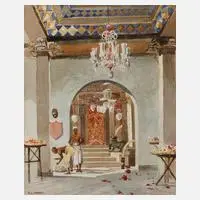 Alphons Leopold Mielich, Im Palast, Aquarell