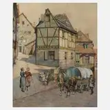 F. Muller, Kleinstadtidyll, 1945, Aquarell