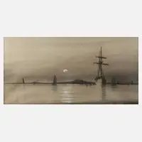 Poppe, Abend am Meer, Pastell