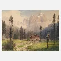 Rosengarten in Tirol by Rudolf Reschreiter, Mischtechnik, sold Dec 2019