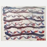 Herbert Zangs, Pinselabwicklung, Aquarell und Deckfarben