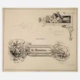 Prof. Hermann Vogel, Illustrationsentwurf, 1854, Tuschefeder über Bleistift