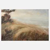 Paul Groß, Küstenlandschaft, 1917, Öl auf Karton