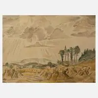 Heinz Hager, "Großpöhl bei Cossengrün", Aquarell auf Karton
