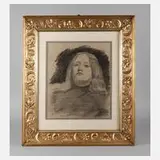 Prof. Ludwig von Hofmann, Frauenportrait, Kohle auf leichtem Karton