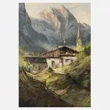 Hans Münnich, Bergbauernhof, Öl auf Leinwand