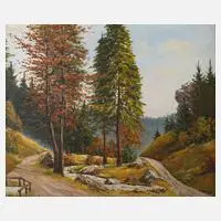 Artur Schmitt, "Partie nach der Holzmühle", Öl auf Hartfaserplatte