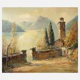 Adolf Schuhknecht, "Herbst am Luganer See", Öl auf Leinwand