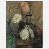 Paul Söllner, Blumenstillleben, Öl auf Leinwand und Karton