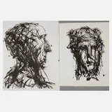 Prof. Max Uhlig, Paar Bildnisse, 1937, Lithographien
