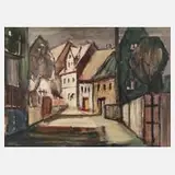 Vieweg, Straße in Nossen, Aquarell