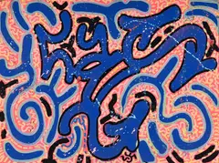 Angel Ortiz, Blue Knight, 2011, technique mixte sur toile