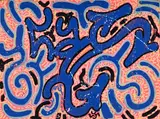 Angel Ortiz, Blue Knight, 2011, technique mixte sur toile