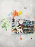 Frédérique Loutz, Composition, 2013, technique mixte sur papier
