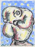 Jean-Charles Blais, Hô obèse, 1983, gouache, craie grasse et pastel sur papier