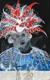 Omar Ba, The Law-1, 2011, technique mixte (huile, crayon, gouache et encre de Chine) sur carton