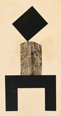 Flavio Paolucci, Composition, 1989, technique mixte et collage sur papier