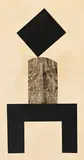 Flavio Paolucci, Composition, 1989, technique mixte et collage sur papier