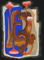 Rafael Monzón Grau-Bassas, Composition, 1953, gouache sur papier