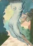 Ljubomir Popović, Corps nu féminin, 1985, gouache et aquarelle sur papier