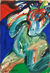 Bengt Lindström, Composition, acrylique sur papier marouflée sur toile