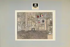 Claude Hermann, Scène de vie à la cuisine, 1974, technique mixte et collage sur papier