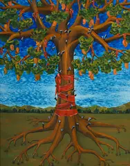 Edouard Duval-Carrié, Arbre déraciné, 1991, huile sur toile