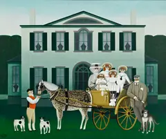 Jan Balet, Le manoir, acrylique sur toile