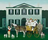 Jan Balet, Le manoir, acrylique sur toile