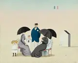 Jan Balet, À la plage, acrylique sur toile