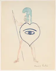 Francis Picabia, Costume pour un guerrier, aquarelle et crayon de graphite sur papier