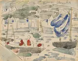 Louis Valtat, Voiliers au port, c. 1930, aquarelle et crayon de graphite sur papier