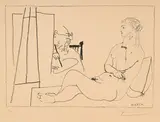 Pablo Picasso, Le modèle étendu, 1968, lithographie