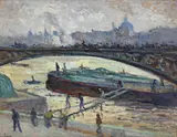 Maximilien Luce, Péniches et débardeurs sur la Seine