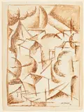 Albert Gleizes, Paysage cubiste, 1914, encre et lavis sur papier