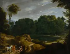 Lucas Achtschellinck, Le bon samaritain dans un paysage, huile sur toile