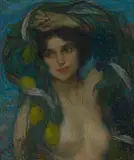Edmond Aman-Jean, Portrait de femme, pastel sur carton