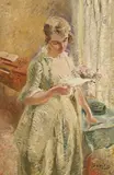 Otto Vautier, La lettre, huile sur toile