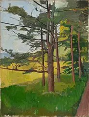 William Muller, L'orée du chemin, huile sur toile