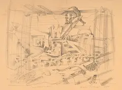 André Thomkins, Psychomechanik, 1976, crayon de graphite sur papier