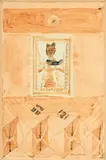 André Thomkins, Présence, 1976, collage et technique mixte (encre, lavis et gouache) sur papier