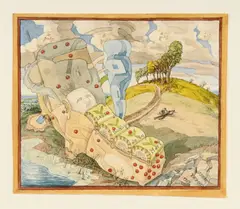 André Thomkins, Les bonbons de la mort, 1969, aquarelle et crayon de graphite sur papier