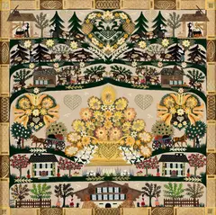 Anne Rosat, Scène de vie dans les Alpes, 2011, découpage et collage en couleur