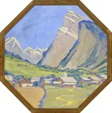Percival Pernet, Sans titre, suite de 5 gouaches sur carton