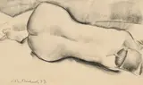 Rodolphe-Théophile Bosshard, Nu de dos, 1922, fusain sur papier