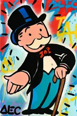 Alec Monopoly, Monopoly Man, aerospay sur toile