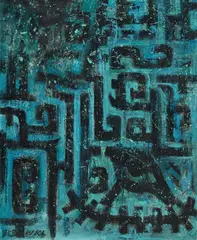 Wang Keliang, Sans titre, 1989, acrylique sur toile